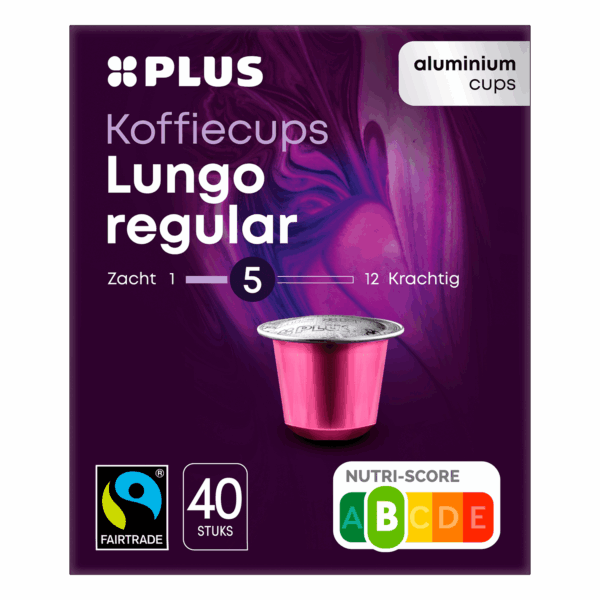 PLUS Koffiecups Lungo Regular Fairtrade - PLUS