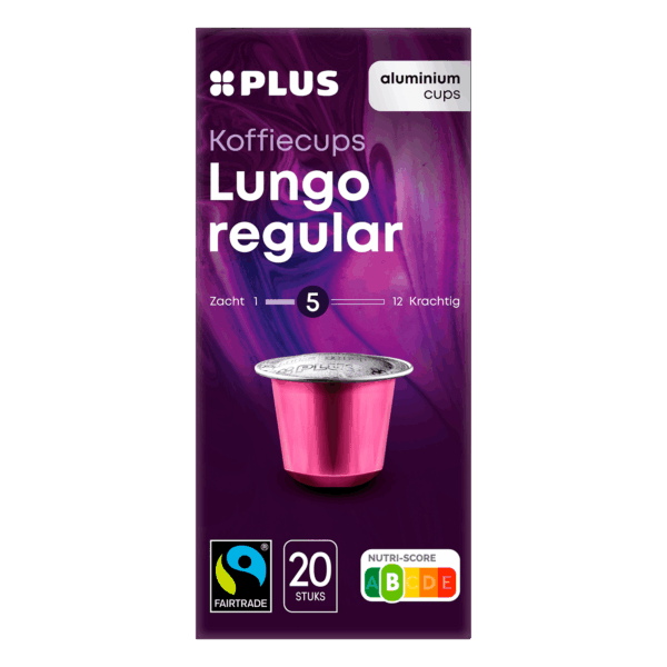 PLUS Koffiecups Lungo Regular Fairtrade - PLUS