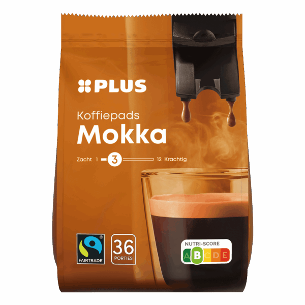 PLUS Koffiepads Mokka Fairtrade - PLUS