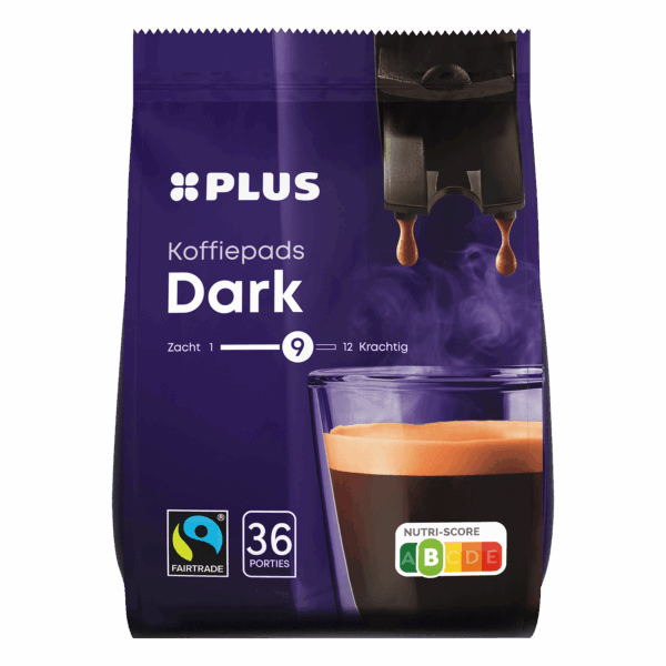 PLUS Koffiepads dark Fairtrade - PLUS