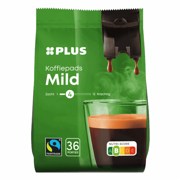 PLUS Koffiepads mild Fairtrade - PLUS
