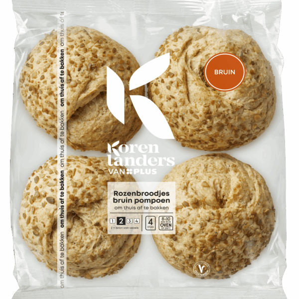 PLUS Korenlanders Rozenbroodjes Bruin Pompoen - PLUS