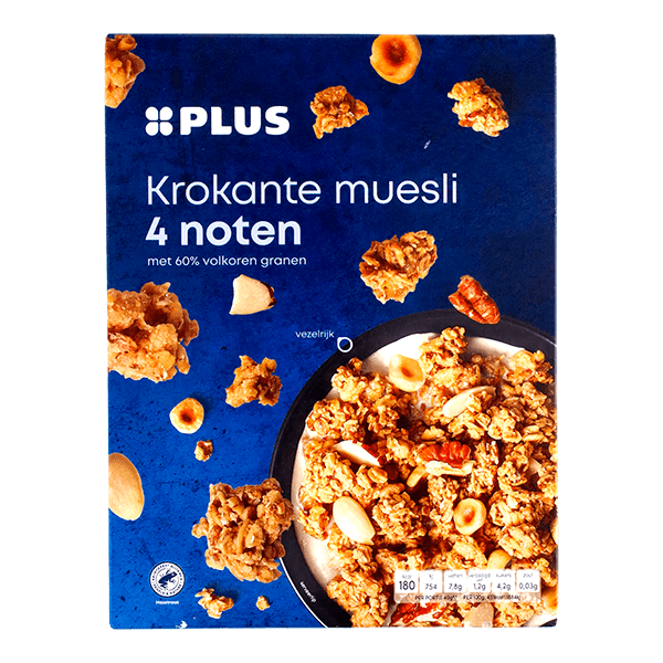 PLUS Krokante muesli 4 noten - PLUS