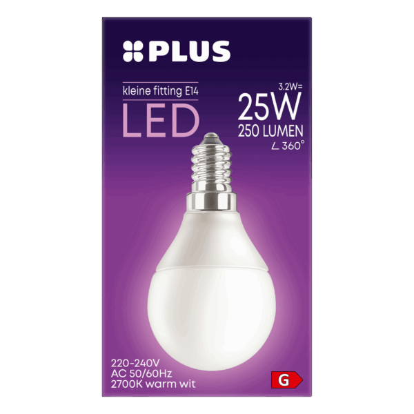 PLUS LED 25W Kogel E14 kleine fitting mat - PLUS