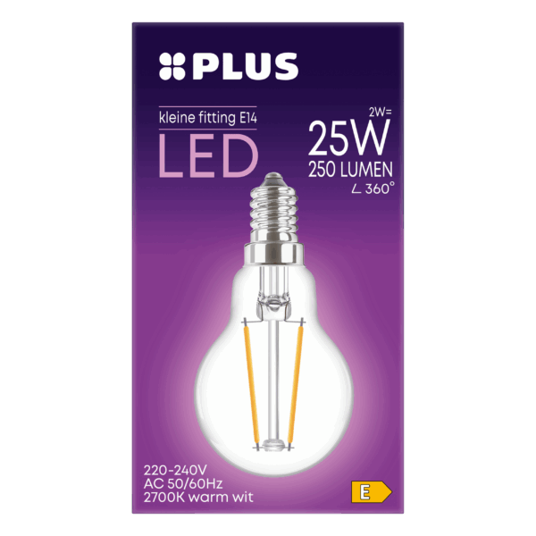 PLUS Lamp 25W Kogel kleine fitting helder - PLUS