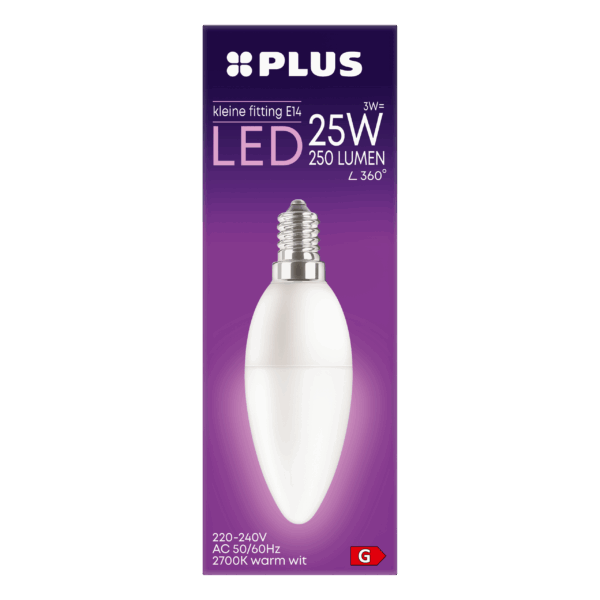 PLUS Lamp LED 25W Kaars kleine fitting mat - PLUS
