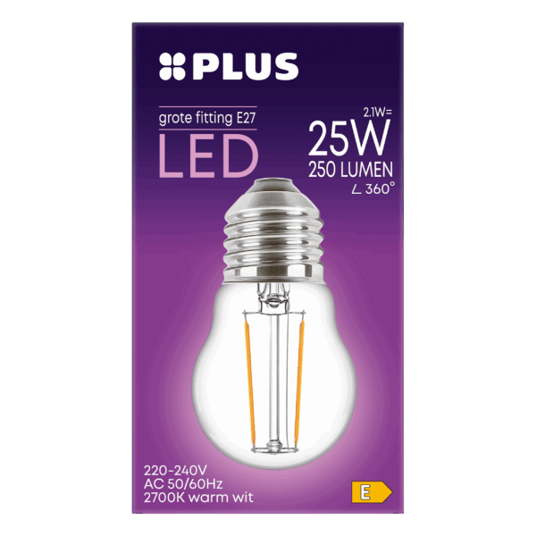 PLUS Lamp LED 25W Kogel grote fit helder - PLUS