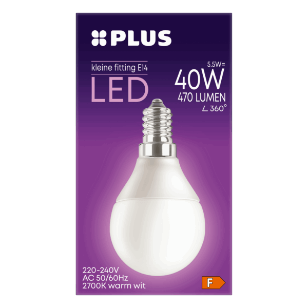 PLUS Lamp LED 40W Kogel kleine fitting mat - PLUS
