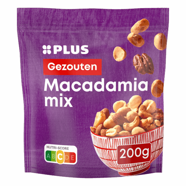 PLUS Macadamia mix gezouten gebrand - PLUS