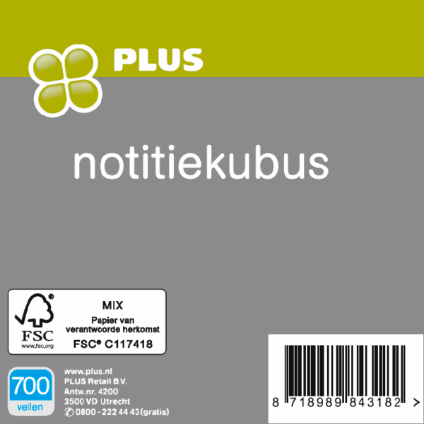 PLUS Notitiekubus 700 vel - PLUS
