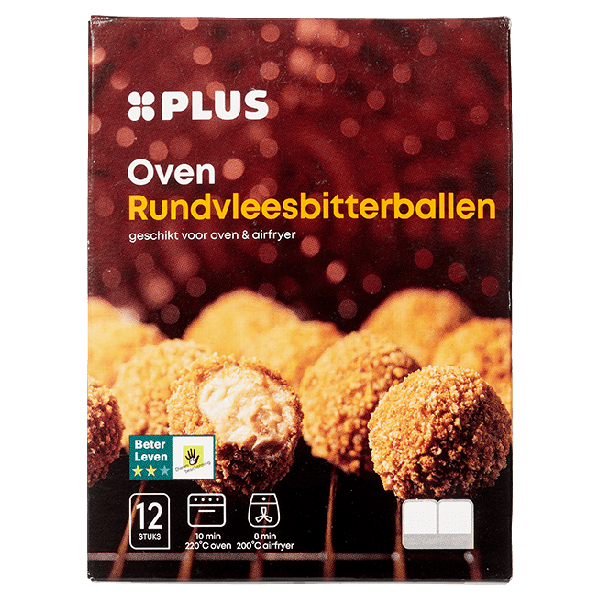 PLUS Oven rundvleesbitterballen 12 stuks - PLUS