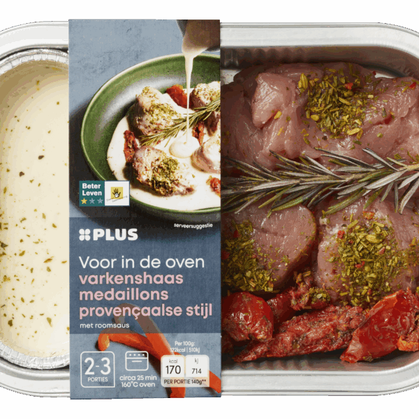 PLUS Ovenschotel varkenshaasmedaillons - PLUS