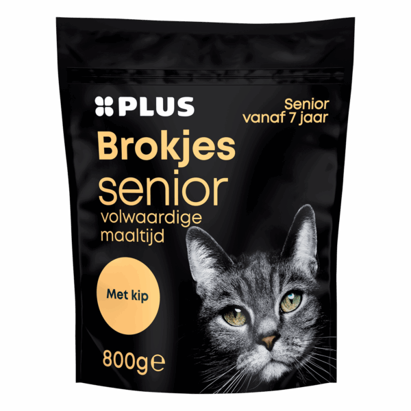 PLUS Premium kattenbrokjes senior kip - PLUS