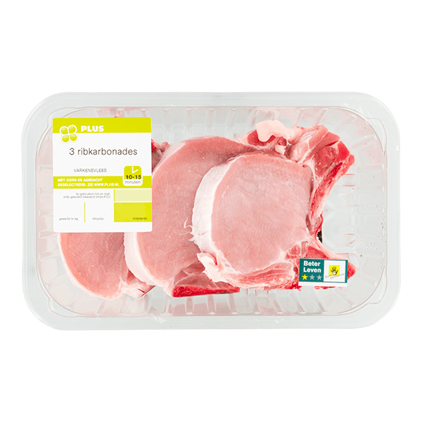 PLUS Ribkarbonade 3 stuks - PLUS