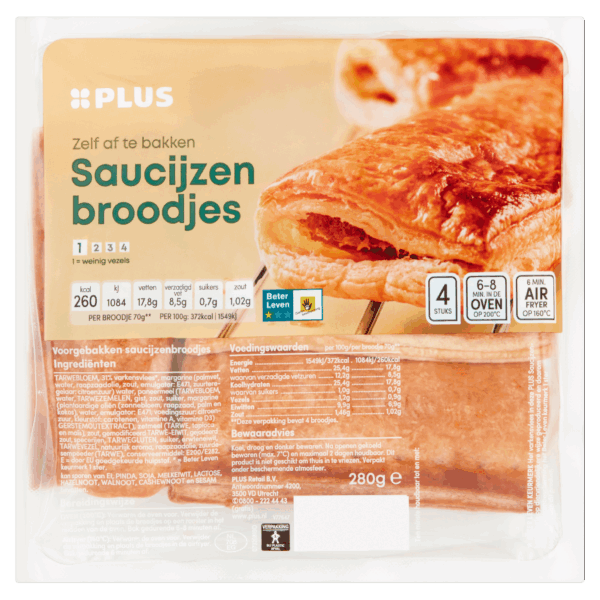 PLUS Saucijzenbroodjes Beter Leven - PLUS
