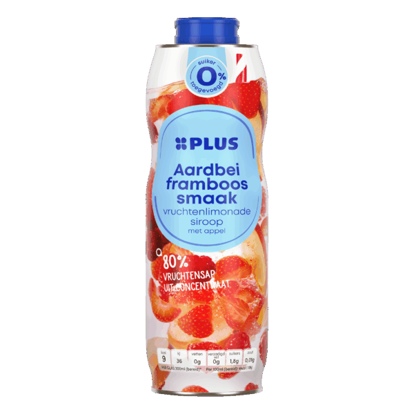 PLUS Siroop aardbei framboos 0% suiker - PLUS