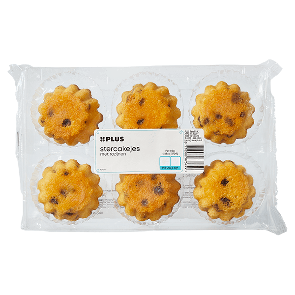 PLUS Stercakejes Rozijnen 6 stuks - PLUS