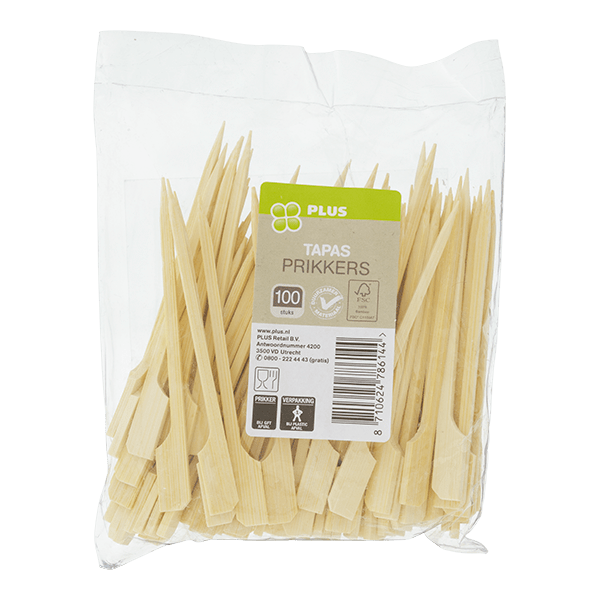 PLUS Tapasprikkers FSC 95mm - PLUS