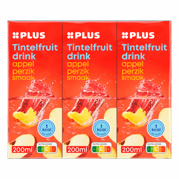 PLUS Tintelfruit appel perzik 1Kcal 6-pack - PLUS