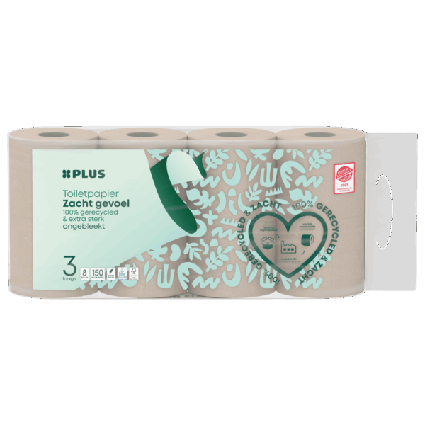 PLUS Toiletpapier 3-laags recycled - PLUS