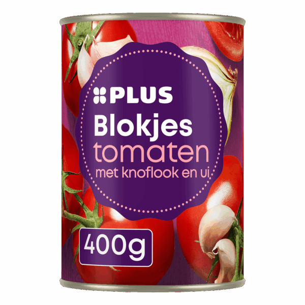 PLUS Tomatenblokjes met knoflook en ui - PLUS