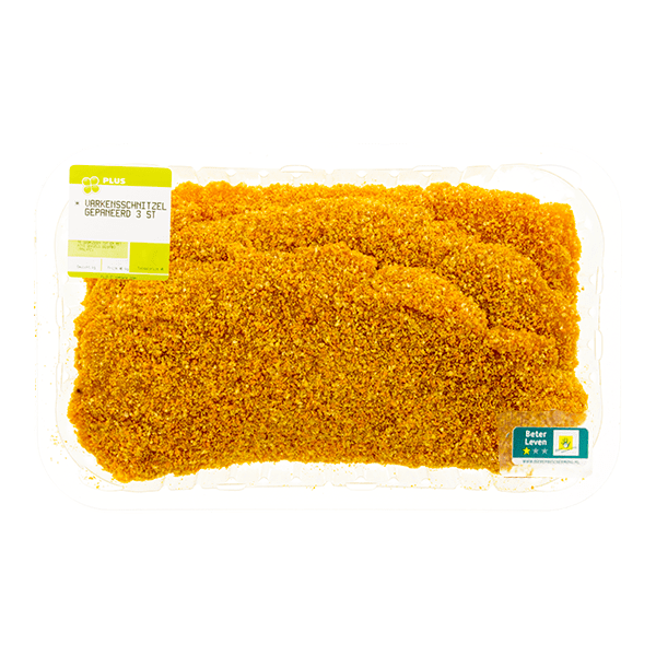 PLUS Varkensschnitzel gepaneerd 3 stuks - PLUS