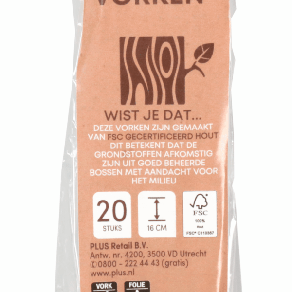 PLUS Vork hout FSC 160mm - PLUS