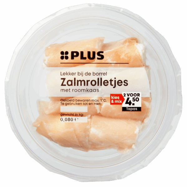 PLUS Zalmrolletjes met roomkaas naturel - PLUS