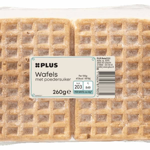 PLUS wafels met poedersuiker - PLUS