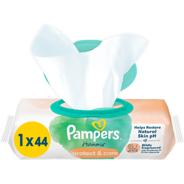 Pampers Harmonie Protect & Care Babydoekjes x 44 - JUMBO