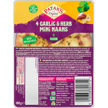 Pataks mini Naan garlic & herbs - JUMBO