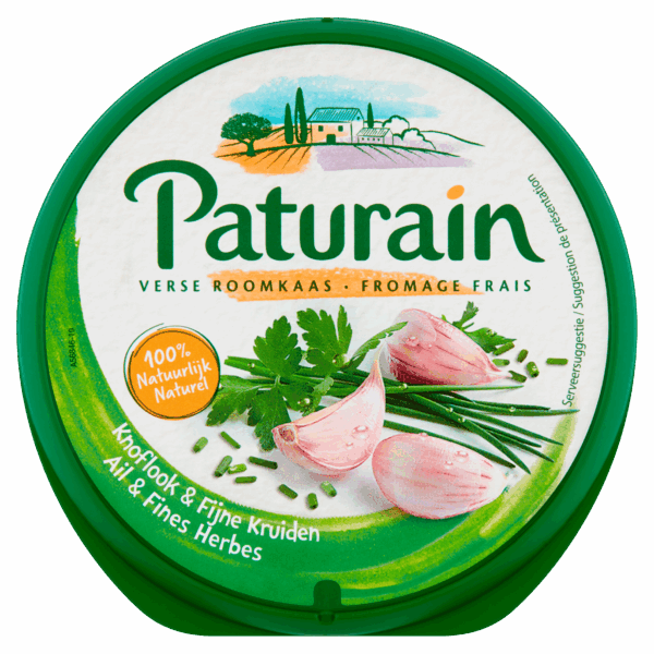 Paturain Roomkaas knoflook & fijne kruiden - PLUS