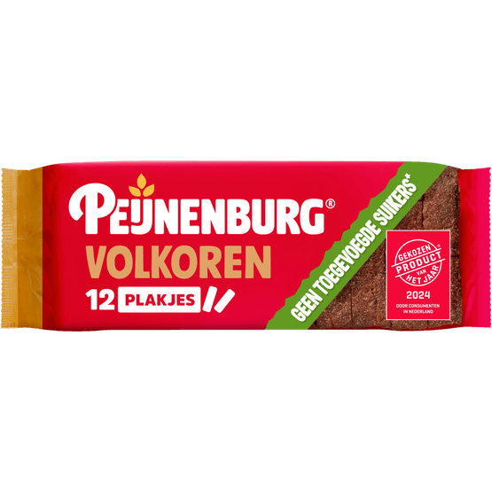 Peijnenburg Ontbijtkoek volkoren geen suiker toegevoegd gesneden - Dirk