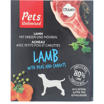 Pet's Unlimited Natvoeding Hond Lam 395Gr - JUMBO