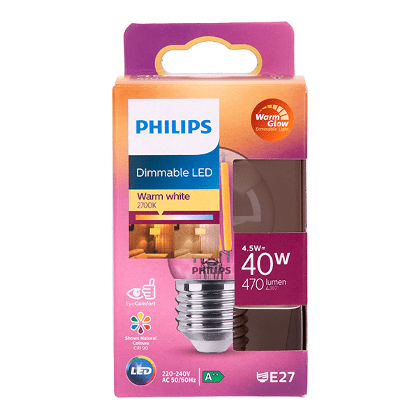 Philips LED 40W kogel E27 helder dimbaar - PLUS
