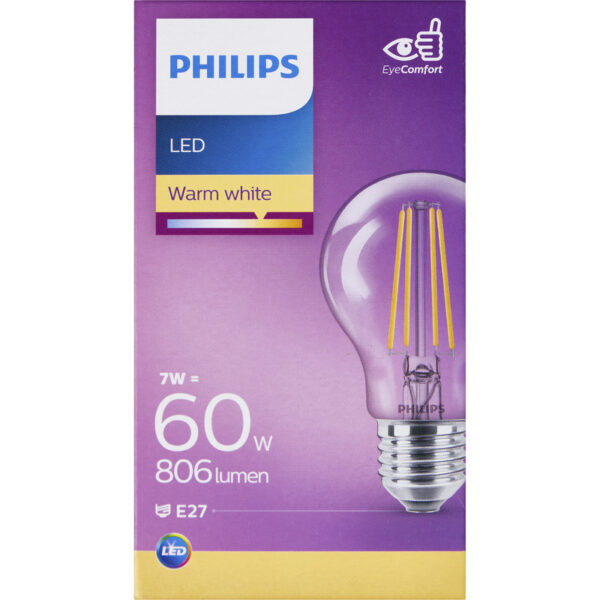Philips LED Filament Standaard Helder E27 60W - Albert Heijn