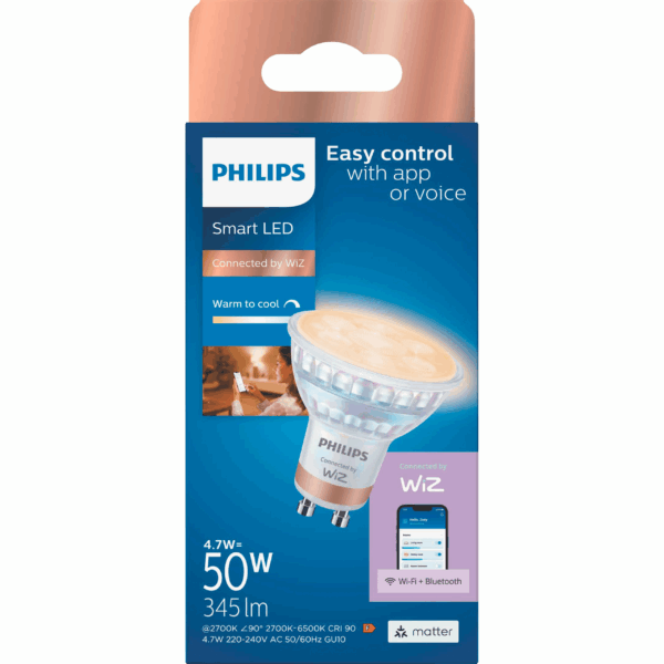 Philips Smart LED 50W GU10 wit- tot blauwtint - PLUS