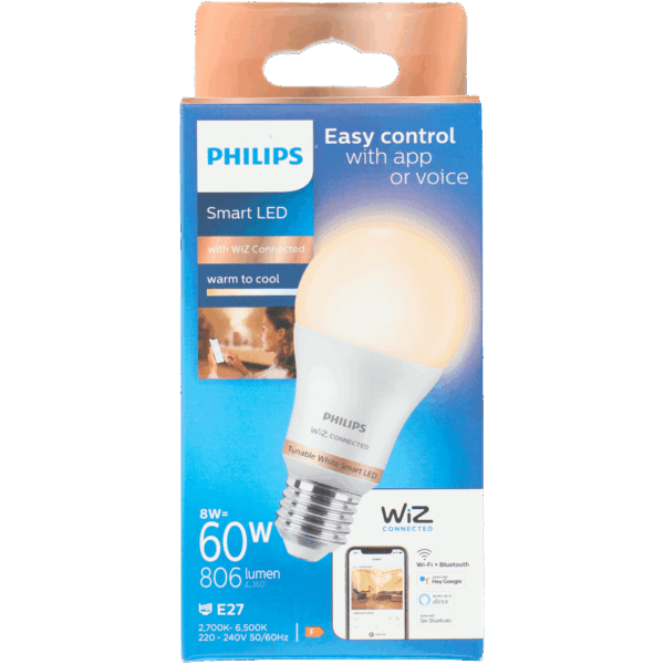 Philips Smart LED 60W A60 E27 warm-koelwit - PLUS