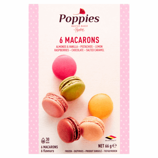 Poppies Macarons Framboos Pistache Chocolade - PLUS