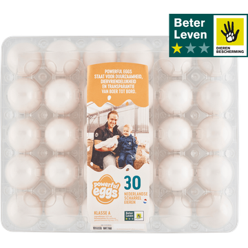 Powerful Eggs Nederlandse Witte Scharreleieren 30 Stuks - JUMBO