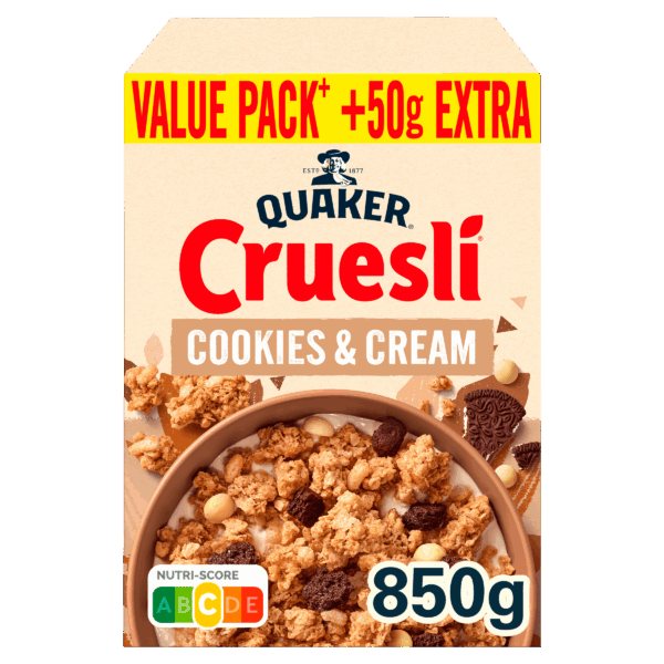 Quaker Cruesli Cookies & Cream GVP - PLUS