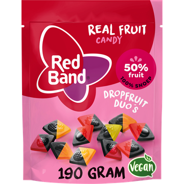 Red Band Real Fruit Candy Dropfruit Duo's Snoep - JUMBO