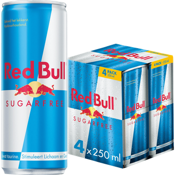 Red Bull Energy Drink Suikervrij - 4 x 250ml - JUMBO
