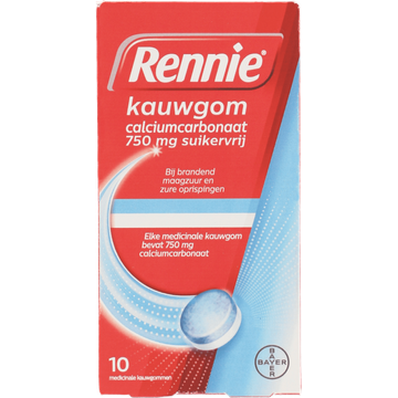Rennie Calciumcarbonaat 750 mg Suikervrij - JUMBO