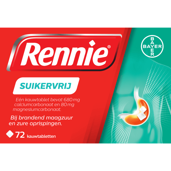 Rennie Kauwtabletten suikervrij brandend maagzuur oprispingen - Dirk