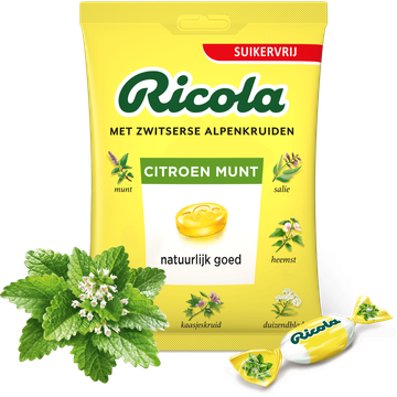 Ricola Citroen Munt Suikervrij Pastilles - JUMBO