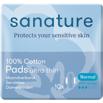 Sanature 100% Katoenen Maandverband Normaal 10 Stuks - JUMBO