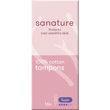 Sanature Tampons Super 16 Stuks - JUMBO