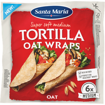 Santa Maria Tortilla Oat Medium 6 Stuks - JUMBO