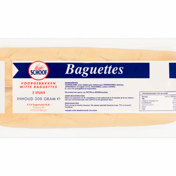 Schoof Voorgebakken Witte Baguettes - PLUS